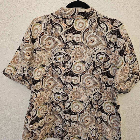 Chico's Size 3 100% Linen Paisley Tan Ocean Blazer - Picture 2 of 10